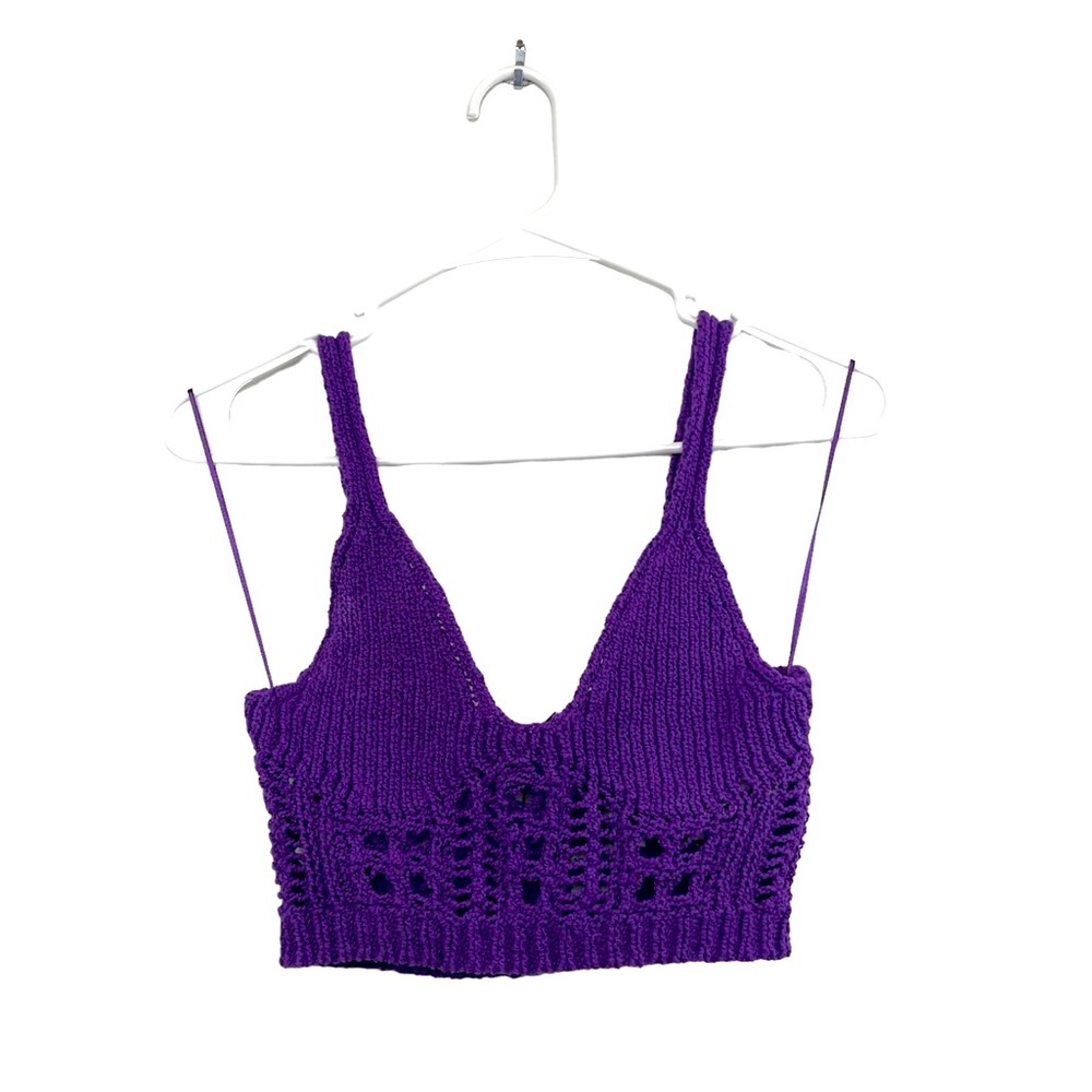 ZARA Purple Crochet Top size Small NWT